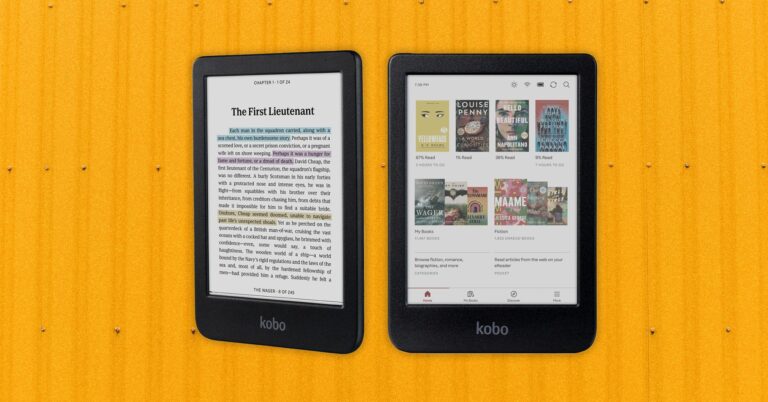 Kobo Clara Ebook Reader Front Side Abstract Background SOURCE Kobo
