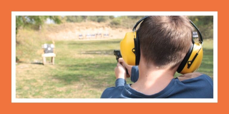 boy at gun range