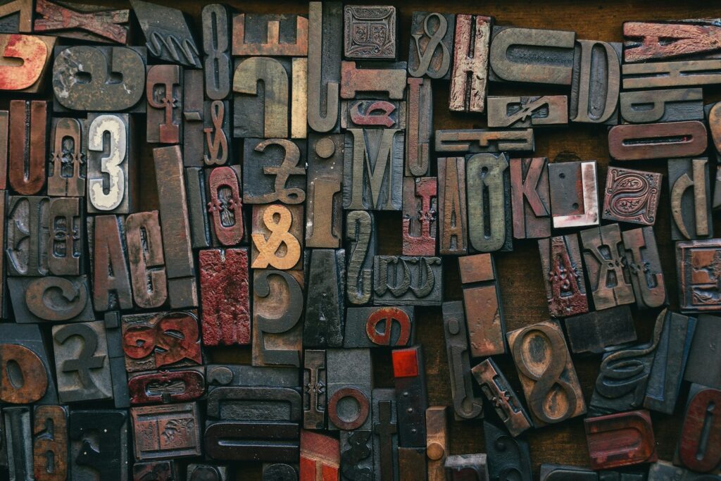 block letters printing press